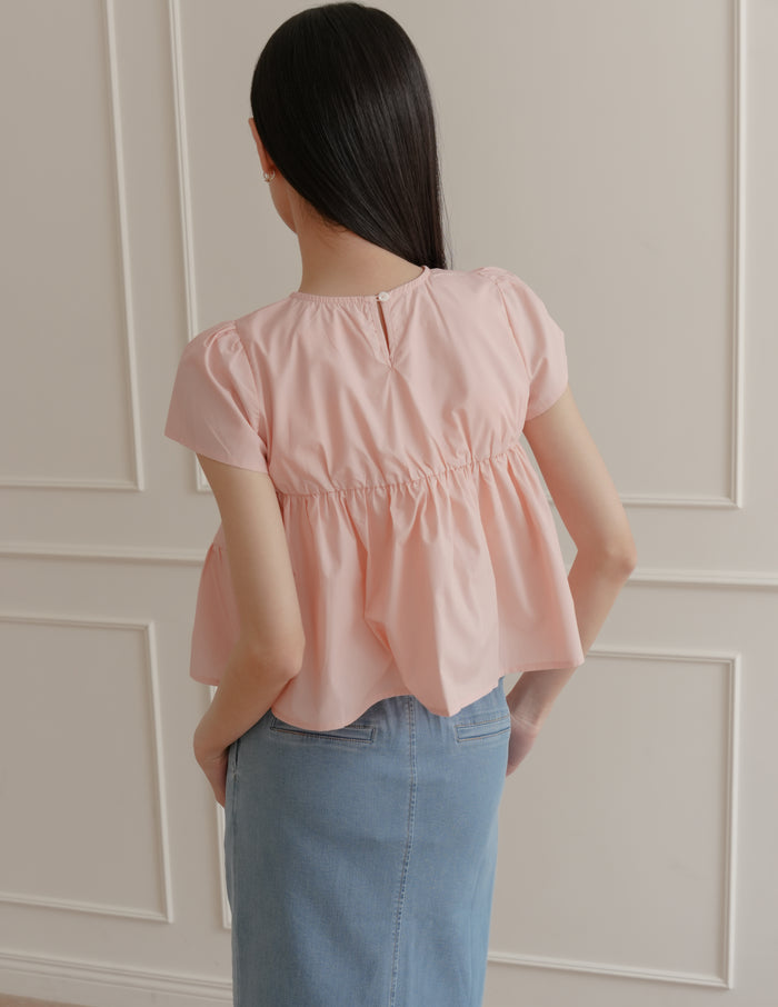 Kimberly Tiered Babydoll Top in Pink