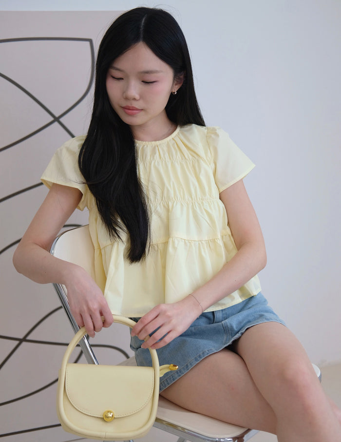 Kimberly Tiered Babydoll Top in Yellow