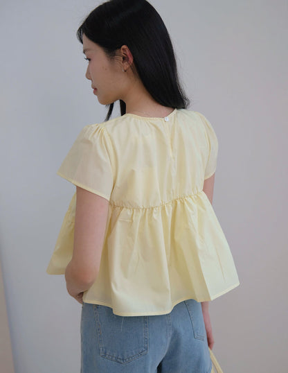 Kimberly Tiered Babydoll Top in Yellow