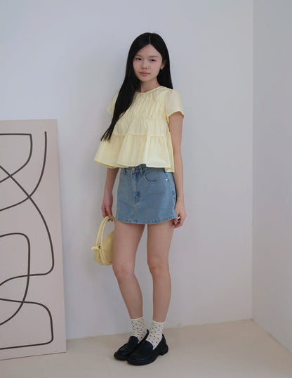 Kimberly Tiered Babydoll Top in Yellow