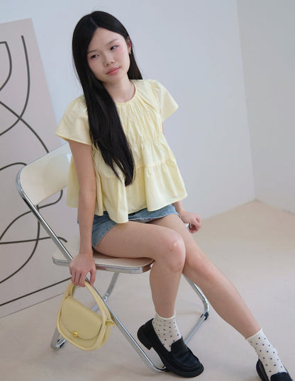 Kimberly Tiered Babydoll Top in Yellow