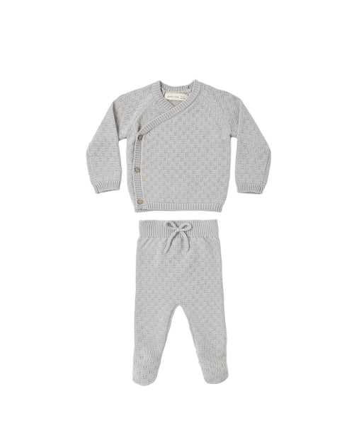 Knit Wrap Top + Pant Set ll Cloud
