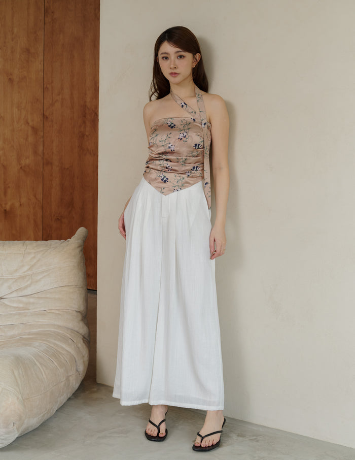 Mavis Wide-Leg Linen Pants in White