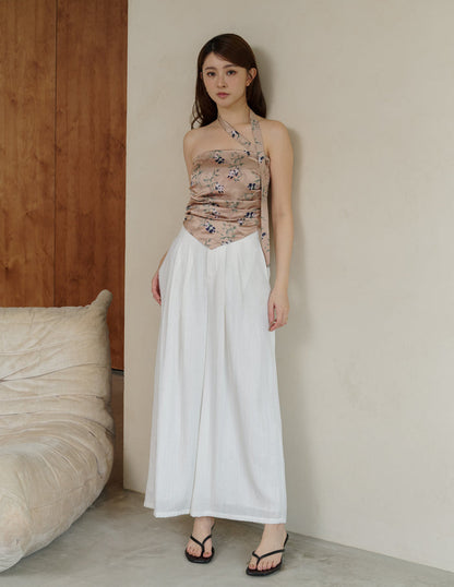 Mavis Wide-Leg Linen Pants in White