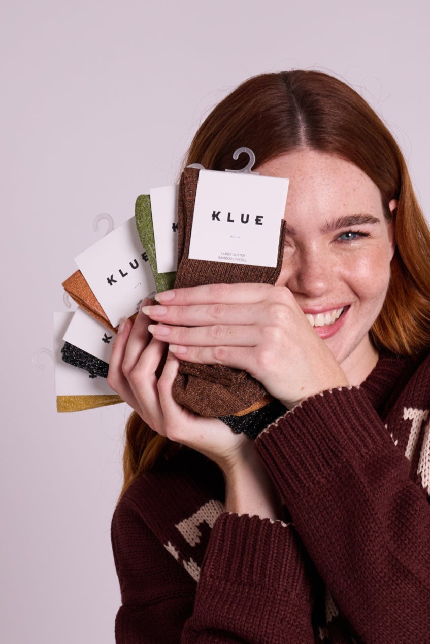 Klue Glitter Socks - Brown