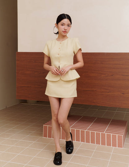 Reese Tweed Skorts in Butter Yellow