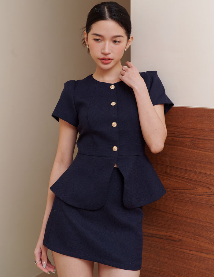 Reese Tweed Skorts in Navy