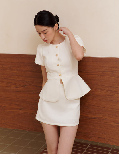 Reese Tweed Skorts in White