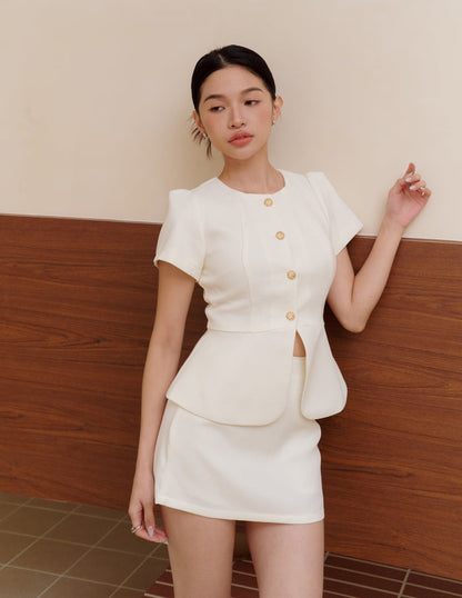 Reese Tweed Skorts in White