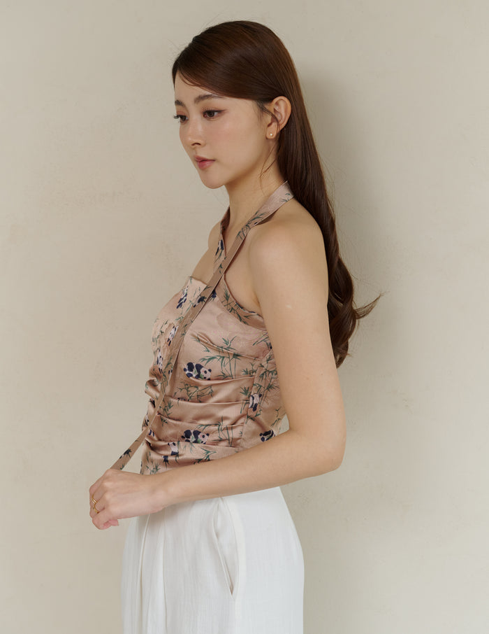 Reina Scarf Padded Top in Bamboo Panda