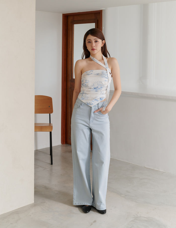 Reina Scarf Padded Top in Porcelain Horse