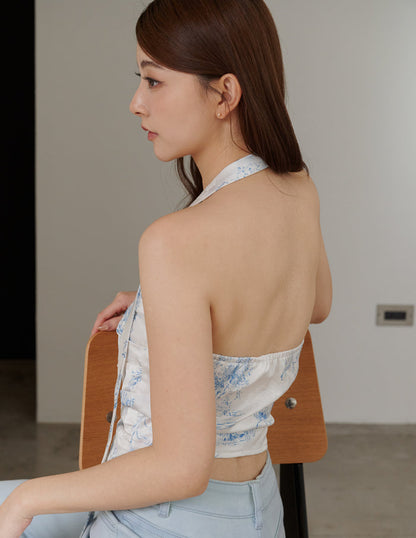Reina Scarf Padded Top in Porcelain Horse