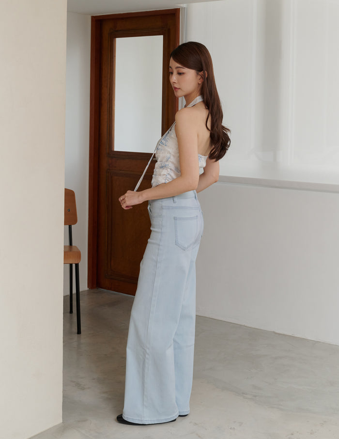 Reina Scarf Padded Top in Porcelain Horse