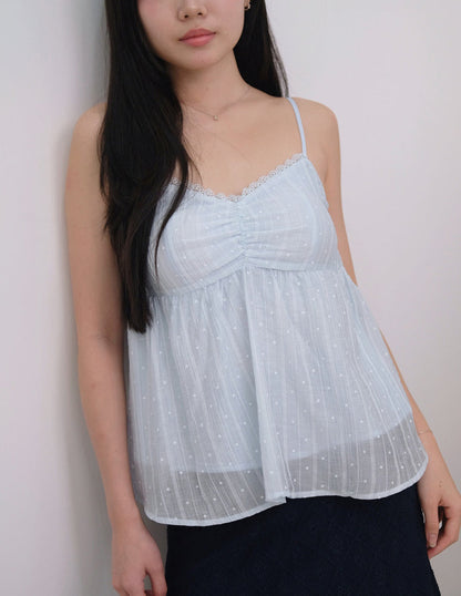 Rita Padded Babydoll Top in Blue