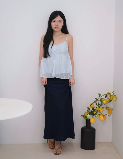 Rita Padded Babydoll Top in Blue