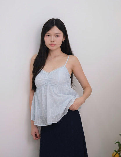 Rita Padded Babydoll Top in Blue