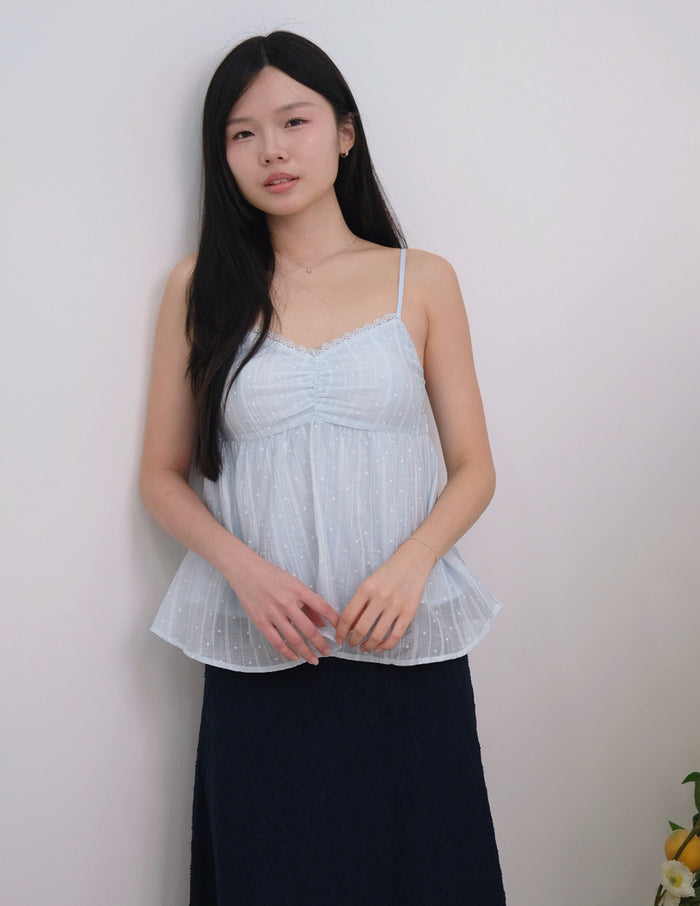 Rita Padded Babydoll Top in Blue
