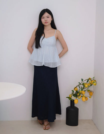 Rita Padded Babydoll Top in Blue