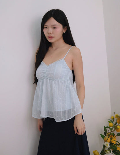 Rita Padded Babydoll Top in Blue