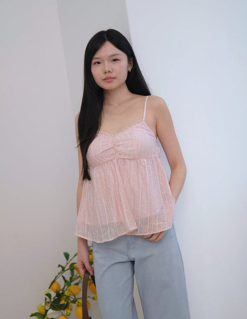 Rita Padded Babydoll Top in Pink