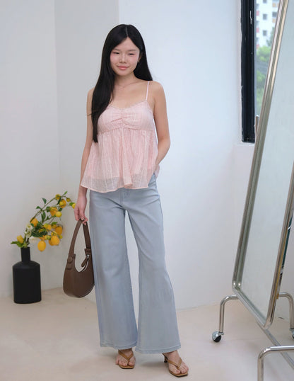 Rita Padded Babydoll Top in Pink