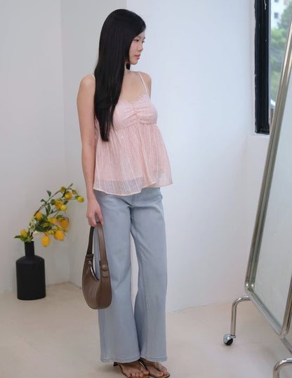 Rita Padded Babydoll Top in Pink