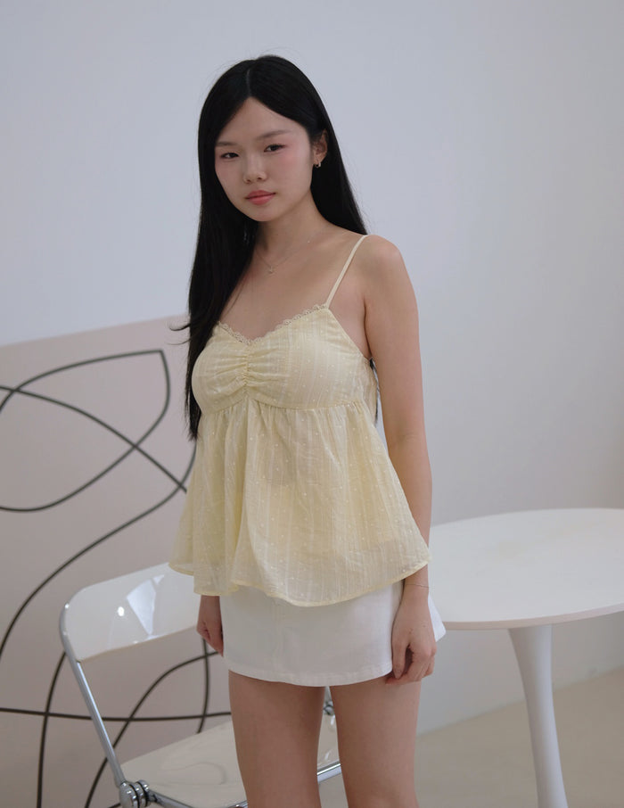 Rita Padded Babydoll Top in Yellow