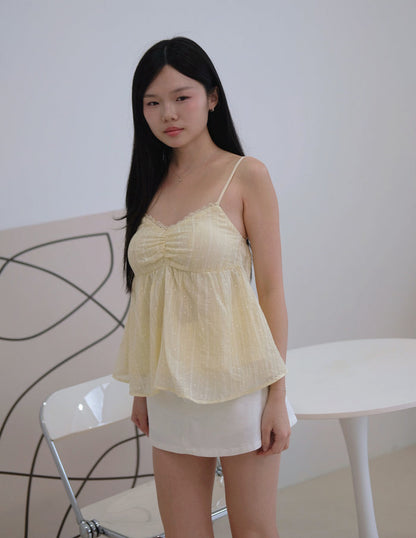 Rita Padded Babydoll Top in Yellow