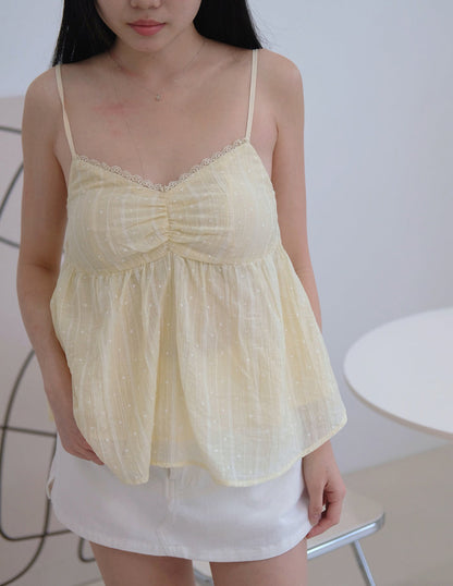 Rita Padded Babydoll Top in Yellow