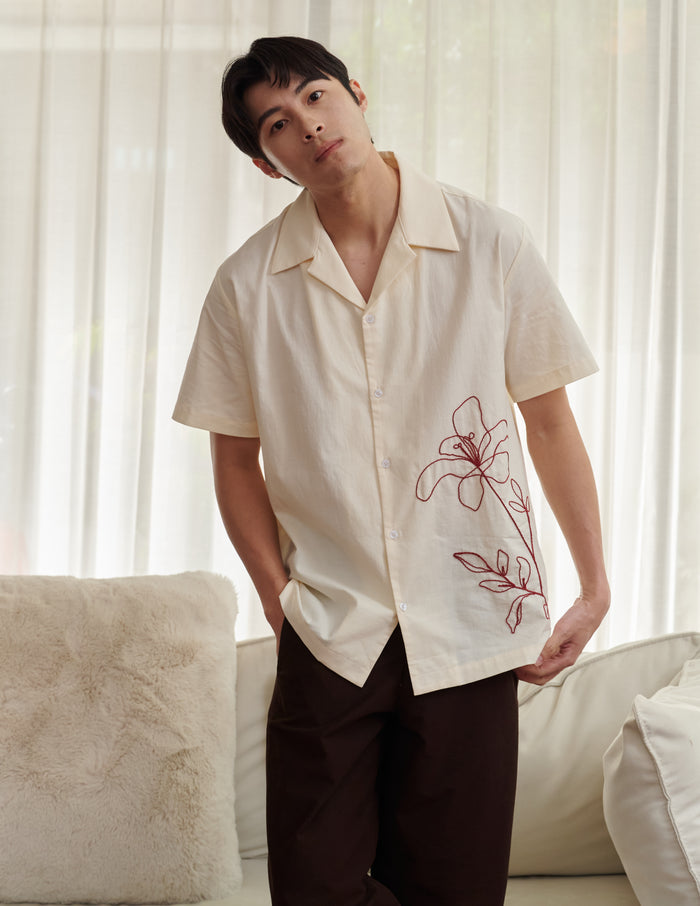 Ryo Embroidered Floral Men's Shirt