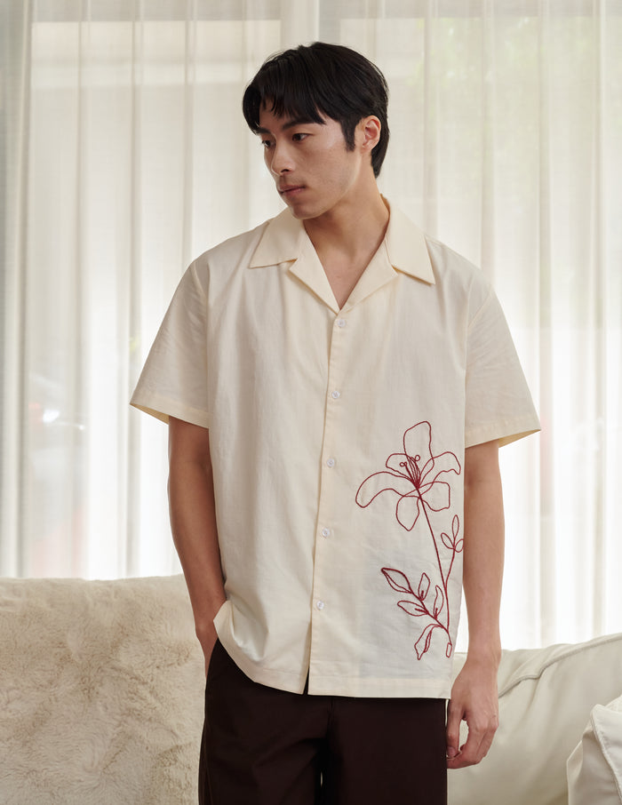 Ryo Embroidered Floral Men's Shirt