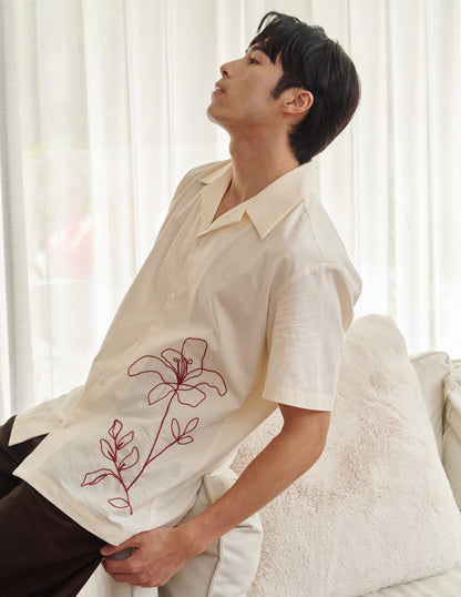 Ryo Embroidered Floral Men's Shirt