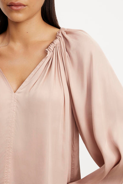 NORIA SATIN PEASANT TOP