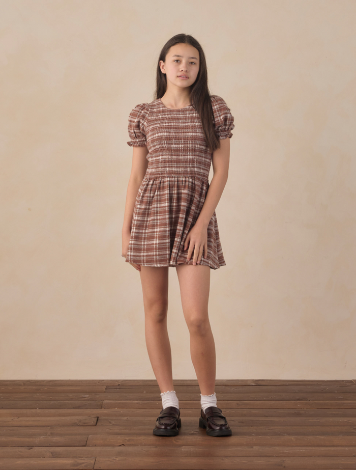 teen marie dress in aspen plaid - size 12y