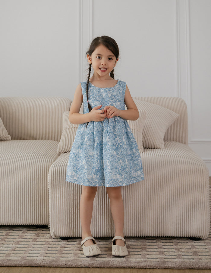 Thea Printed Girl's Dress in Paisley
