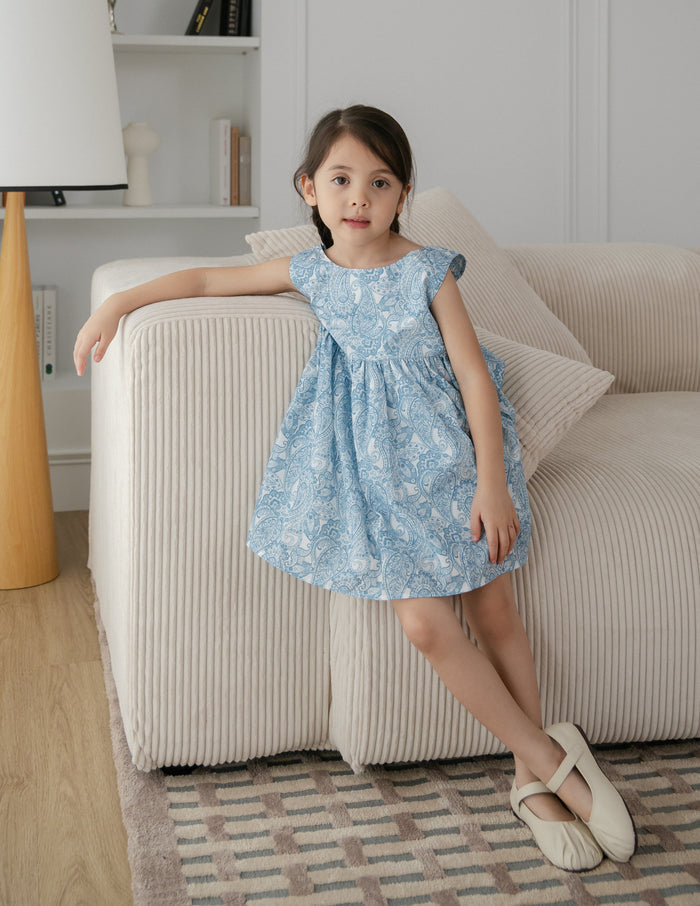 Thea Printed Girl's Dress in Paisley