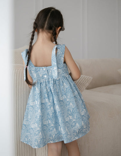 Thea Printed Girl's Dress in Paisley