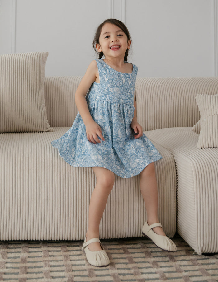 Thea Printed Girl's Dress in Paisley