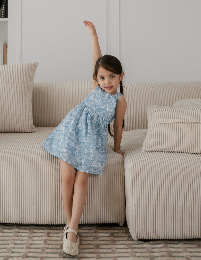 Thea Printed Girl's Dress in Paisley
