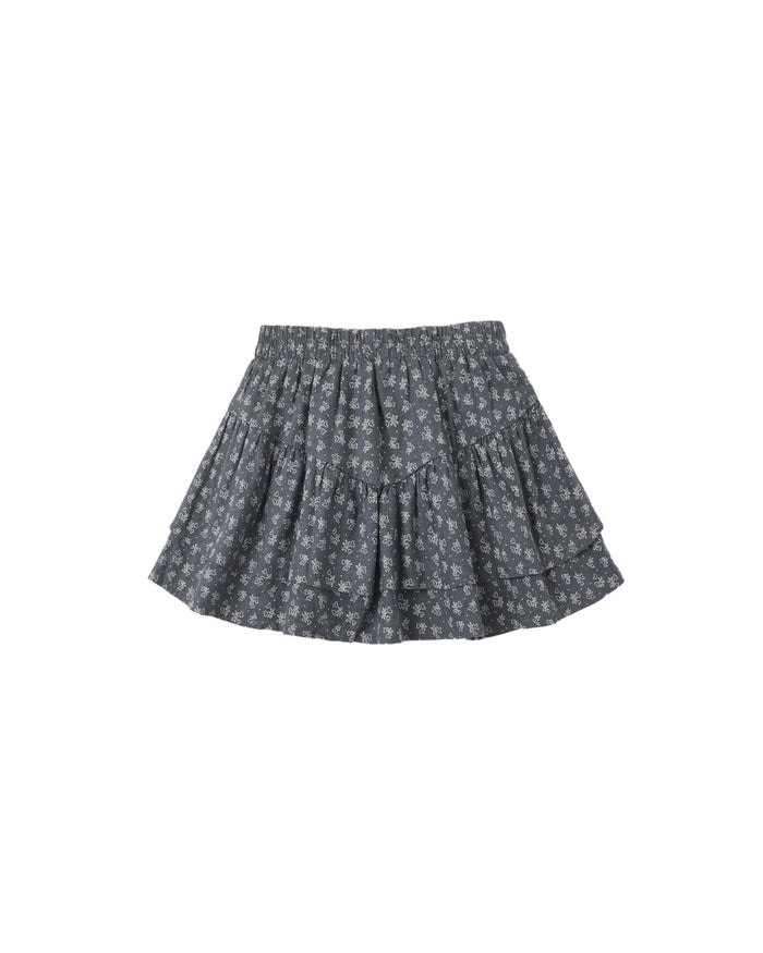 tiered mini skirt in heart ditsy