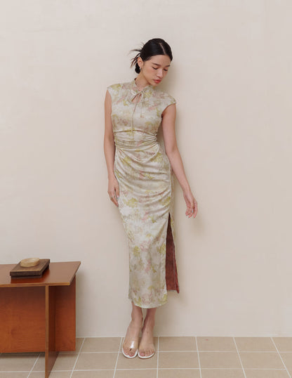 Tina Cheongsam Dress in Jade Garden