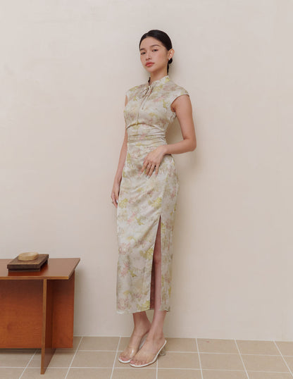Tina Cheongsam Dress in Jade Garden