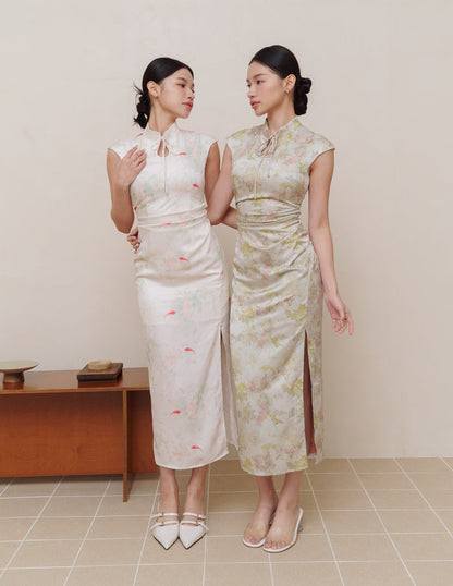 Tina Cheongsam Dress in Jade Garden