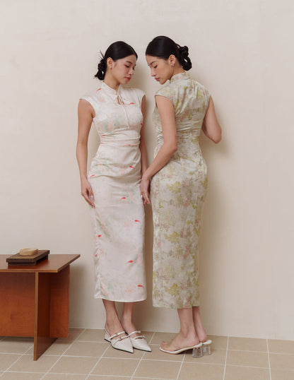 Tina Cheongsam Dress in Jade Garden
