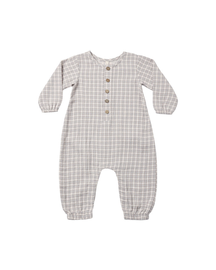 woven jumpsuit ll blue gingham