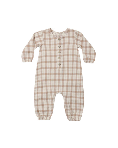 woven jumpsuit ll rustic plaid