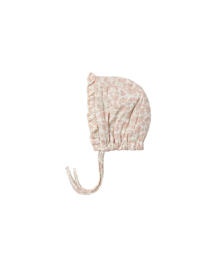 woven ruffle bonnet ll pink blossom