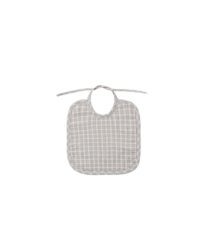 woven tie bib ll blue gingham