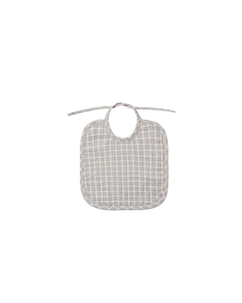 woven tie bib ll blue gingham