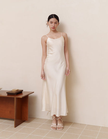 Xuan Cami Satin Dress in Ivory